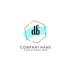 DB Initial handwriting logo template vector