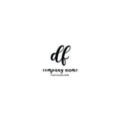 DF Initial handwriting logo template vector