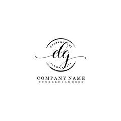 DG Initial handwriting logo template vector