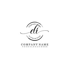 DI Initial handwriting logo template vector

