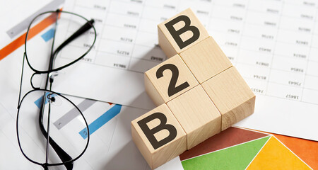 B2B words with wooden blocks. Business concept.
