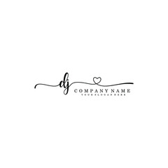 DJ Initial handwriting logo template vector
