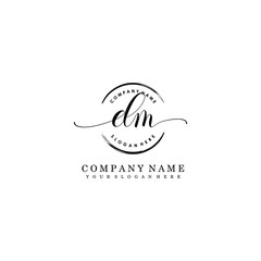 DM Initial handwriting logo template vector
