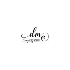 Obraz na płótnie Canvas DM Initial handwriting logo template vector 