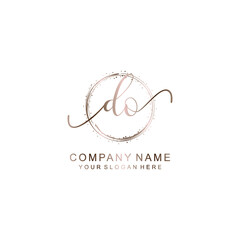 Fototapeta premium DO Initial handwriting logo template vector 