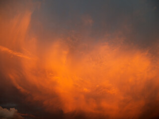 Dramatick sunset sky.