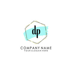 DP Initial handwriting logo template vector
