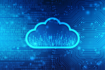 2d illustration of  Cloud computing, Cloud Computing Concept, Cloud computing technology internet concept background