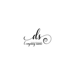 DS Initial handwriting logo template vector
