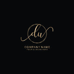 DU Initial handwriting logo template vector
