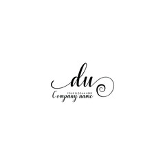 DU Initial handwriting logo template vector
