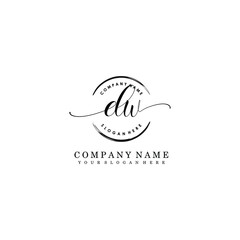 DW Initial handwriting logo template vector
