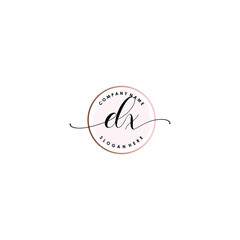 DX Initial handwriting logo template vector
