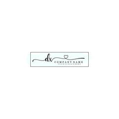 DX Initial handwriting logo template vector
