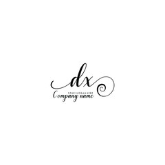 DX Initial handwriting logo template vector
