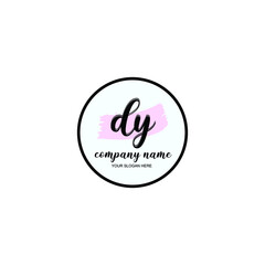 DY Initial handwriting logo template vector
