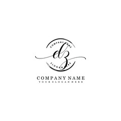 DZ Initial handwriting logo template vector
