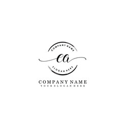 EA Initial handwriting logo template vector