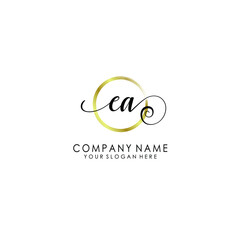 EA Initial handwriting logo template vector