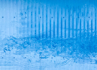 dirty blue paint steel plate wall background.