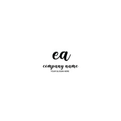 EA Initial handwriting logo template vector