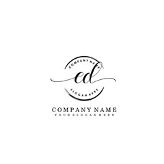 ED Initial handwriting logo template vector