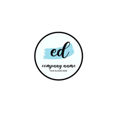 ED Initial handwriting logo template vector