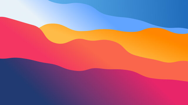 Abstract Wallpaper From Wavy Shapes Filled Colorful Gradient