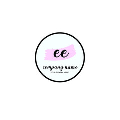 EE Initial handwriting logo template vector