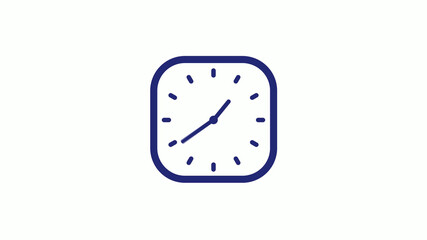 New blue dark counting down clock icon on white background