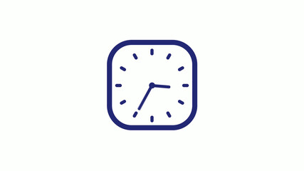 New blue dark counting down clock icon on white background