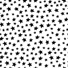 Naklejka premium holiday seamless pattern with stars, decorative elements. Colorful vector, flat style. hand drawing. design for fabric, print, wrapper