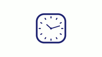 New blue dark counting down clock icon on white background