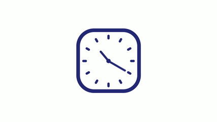 New blue dark counting down clock icon on white background