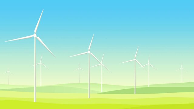 Motion graphic wind turbine  concept.