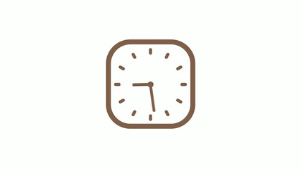 Brown dark counting clock icon on white background