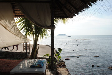 massage table on the beach