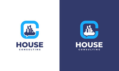 Property Consulting logo designs concept vector, Home Consult logo template