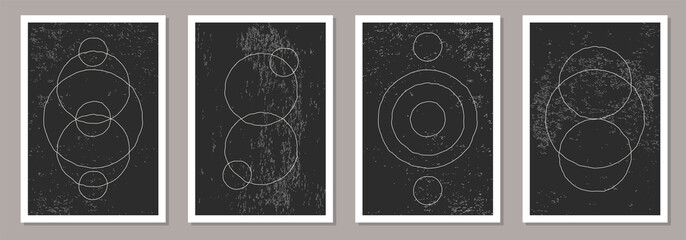 Trendy set of abstract creative minimalist artistic hand drawn composition © C Design Studio