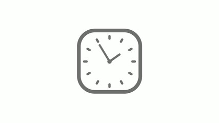 Amazing gray color square clock icon on white background,clock icon