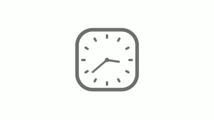 Amazing gray color square clock icon on white background,clock icon