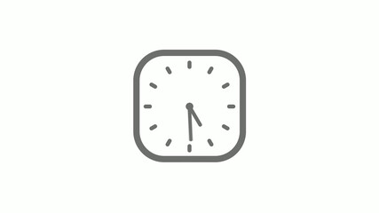 Amazing gray color square clock icon on white background,clock icon