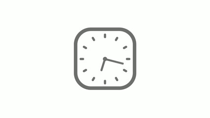 Amazing gray color square clock icon on white background,clock icon