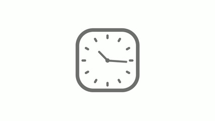 Amazing gray color square clock icon on white background,clock icon