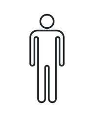 Fototapeta na wymiar Person avatar icon. Flat human symbol. Gentleman logo. Toilet and bathroom sign. Black silhouette isolated on white background. Vector illustration image.