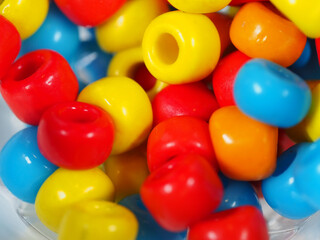 カラフルなビーズのクローズアップ