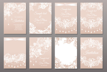 invitation card in romantic lace style