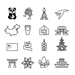 China Icons set,Vector