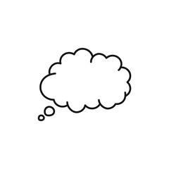Trendy think bubble in flat style. Cloud line art. vector illustration