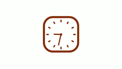 New brown dark counting down square clock icon on white background